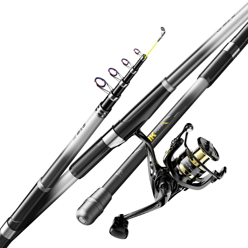 Fishing Boat Fiberglass - Glasfaser-Teleskop-Surf-Angelrute, Weitwurf-Salzwasser-Angelrute, 10 kg maximale Belastung,